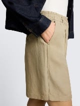 Pantaloni scurţi din in - Verde_4263996