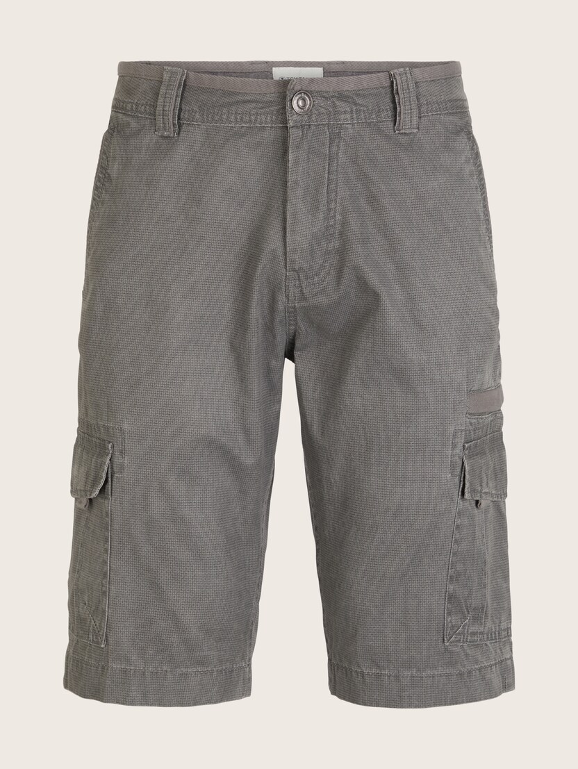 Cargo kratke pantalone ispranog izgleda u geometrijskom dizajnerskom uzorku - Siva_5052238