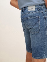 Kratke traper hlače sa podvrnutim  nogavicama - Plava_9527081