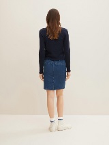 Mini traper suknja s elastičnim pojasom - Plava_2045940