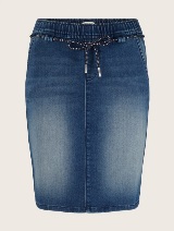 Mini traper suknja s elastičnim pojasom - Plava_2045940