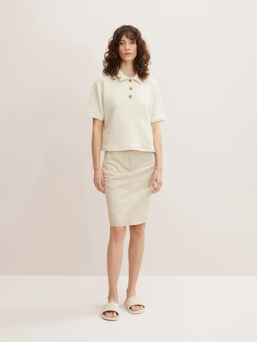Klasična kratka suknja s pletenim remenom - Bež_9745284