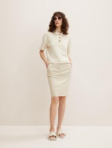 Klasična kratka suknja s pletenim remenom - Bež_9745284