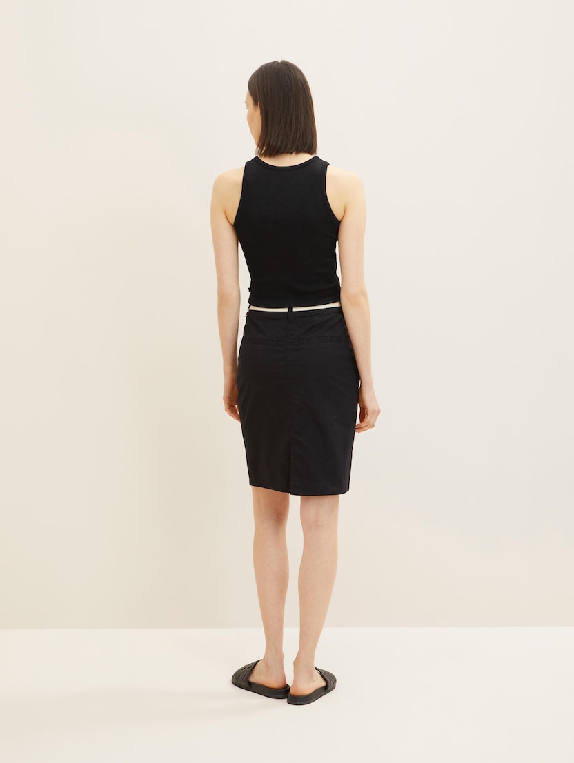 Klasična kratka suknja s pletenim remenom - Crna_6649478