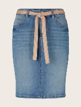 Kratka traper suknja s remenom od tkanine - Plava_9794373