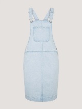 Mini traper suknja s podesivim trakama i prednjim džepom - Plava_8461633