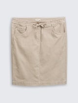 Fustă din catifea reiată - Bej_3803283