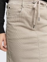 Fustă din catifea reiată - Bej_3803283