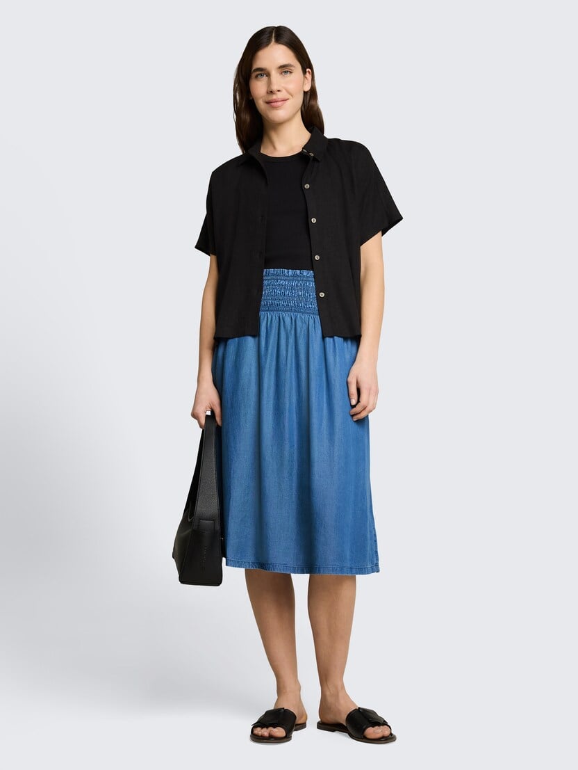 Suknja od tencel tkanine - Plava_1608851