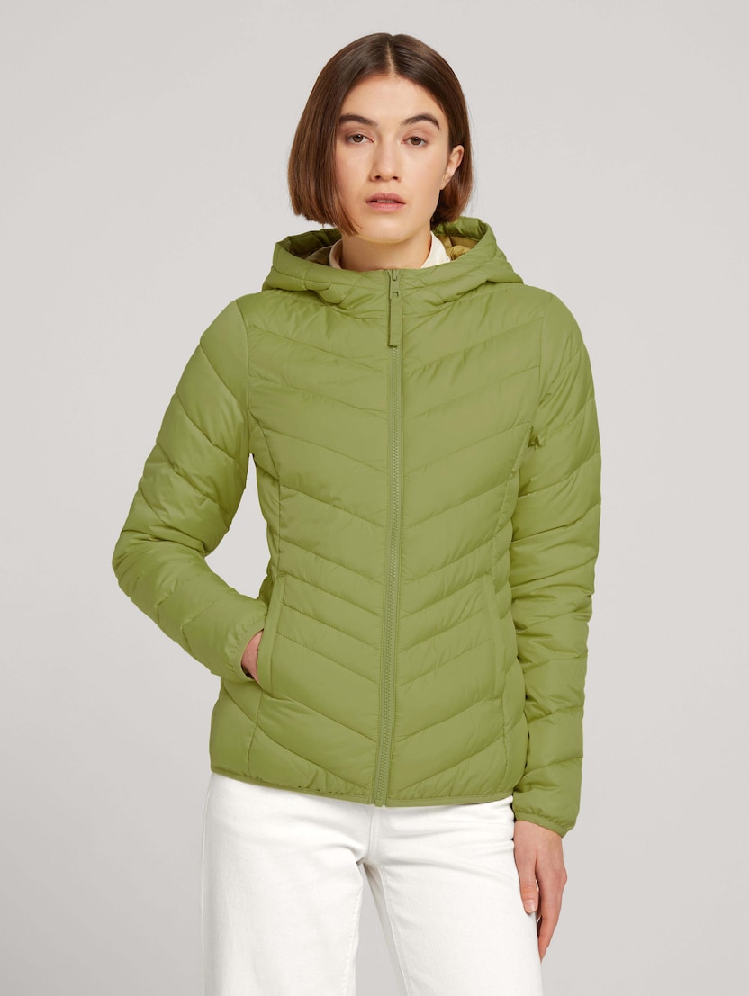 Prijelazna puf jakna s kapuljačom - Zelena