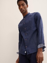 Lanena srajca s potiskom po celotnem oblačilu - Modra_7664188
