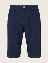 Lanene bermuda kratke hlače z vzorcem - Modra_5688678