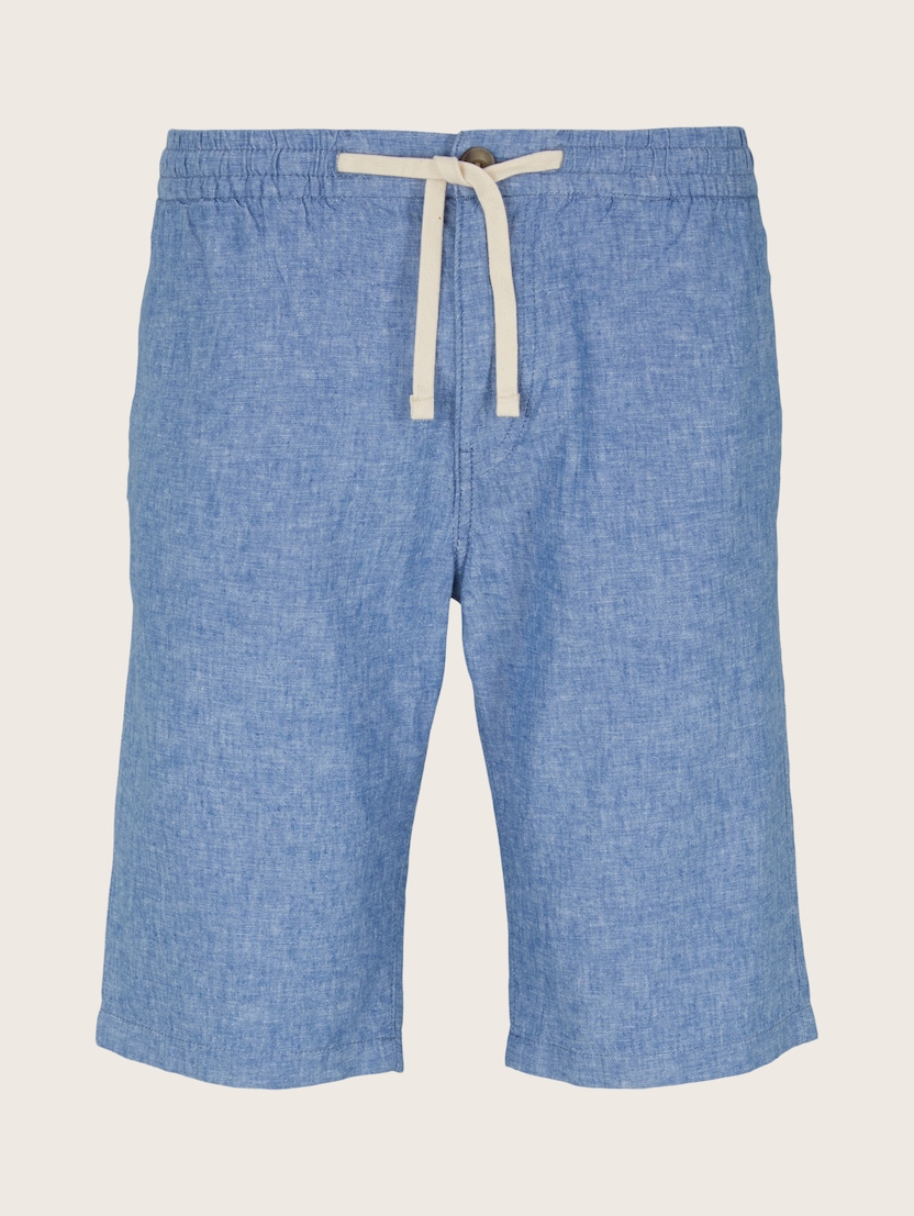 Lanene chino kratke hlače - Modra_2417503