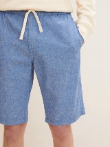 Kratke chino hlače od lanene tkanine - Plava_2417503
