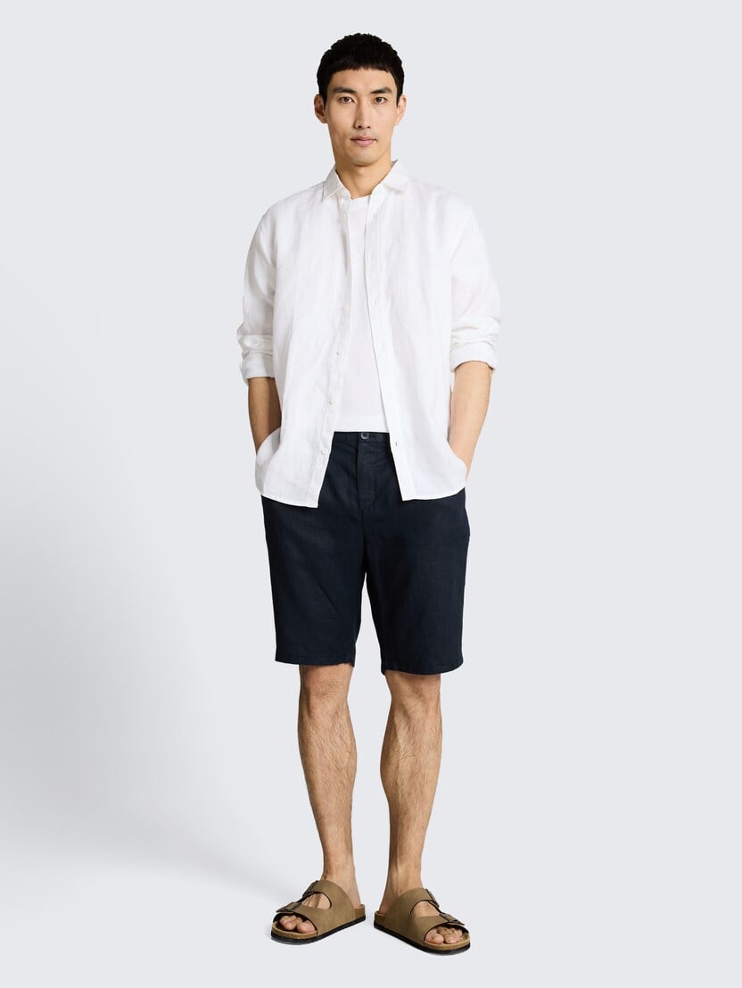 Lanene kratke pantalone - Plava_534856