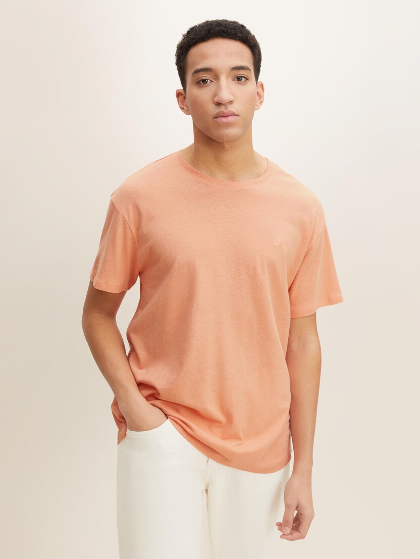 Majica od mješavine pamuka i lana - Narančasta