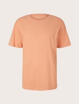 Majica iz bombažne in lanene mešanice - Oranžna_1251810