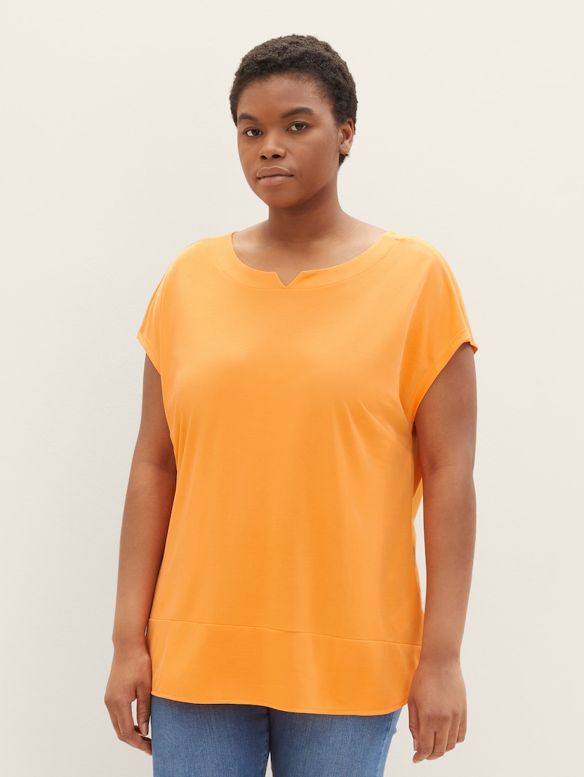 Majica iz mešanice blaga - Oranžna