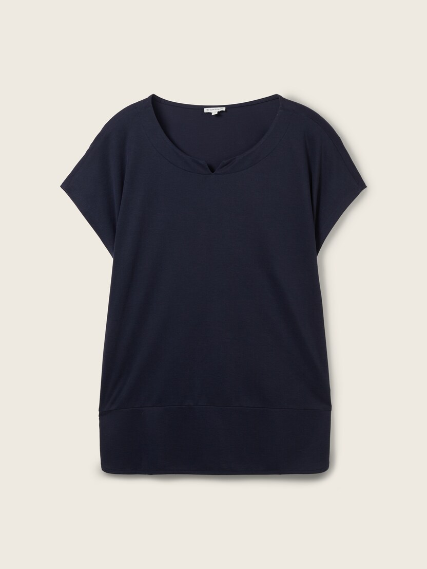 Majica iz mešanice blaga - Modra-1041260-10668