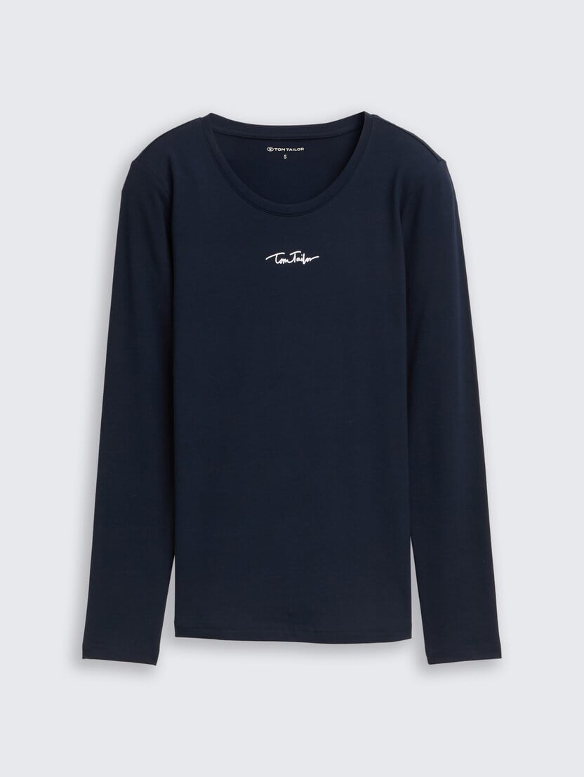 Majica sa sjajnim printom loga - Plava_170450