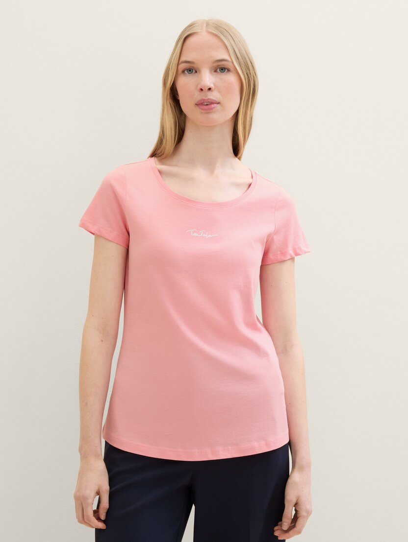 Majica sa sjajnim printom loga - Roze