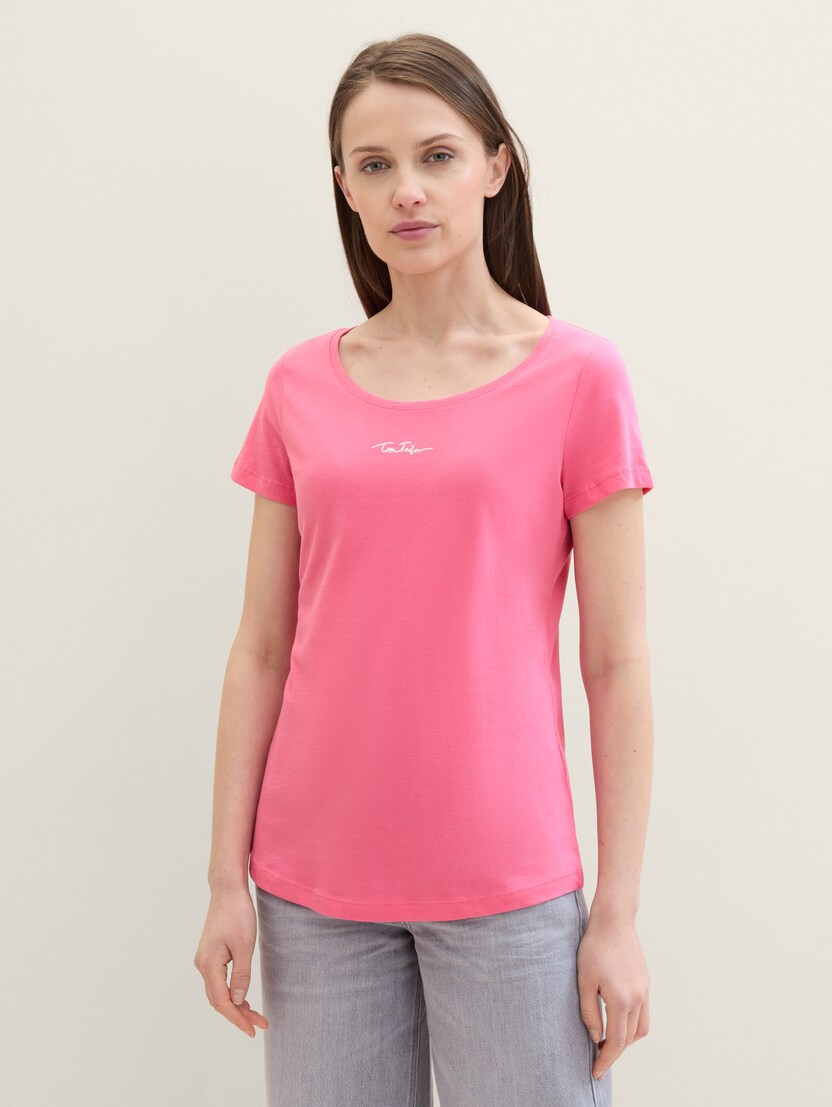 Majica sa sjajnim printom loga - Roze