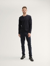 Majica s Henley izrezom - Crna_6472484