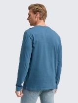 Majica s Henley izrezom - Plava_1154170