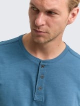 Majica s Henley izrezom - Plava_1154170