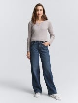 Majica s Henley izrezom - Uzorak/višebojna_9152294