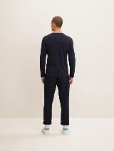 Majica s Henley izrezom - Plava_6662891