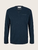 Majica s Henley izrezom - Plava_6662891