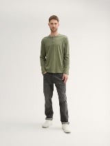 Majica s Henley izrezom - Zelena_670023