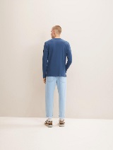 Majica s henley izrezom - Plava_9609465