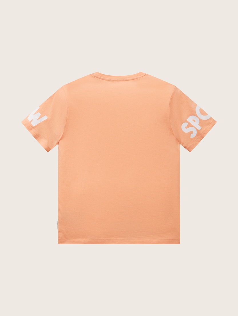 Majica s kratkimi rokavi in potiskom - Oranžna_9178487