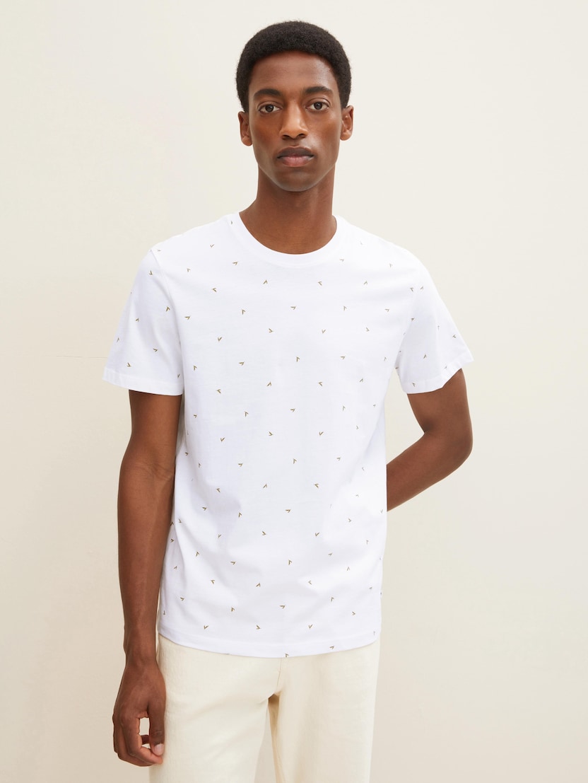 Majica kratkih rukava s minimalnim šarenim printom - Uzorak-višebojna