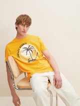 Majica sa letnjim printom palme - Žuta_1293222
