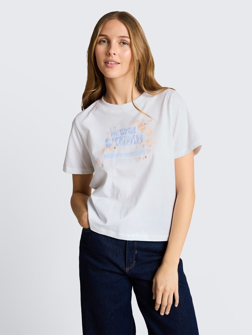 Tricou cu imprimeu - Alb_3083599