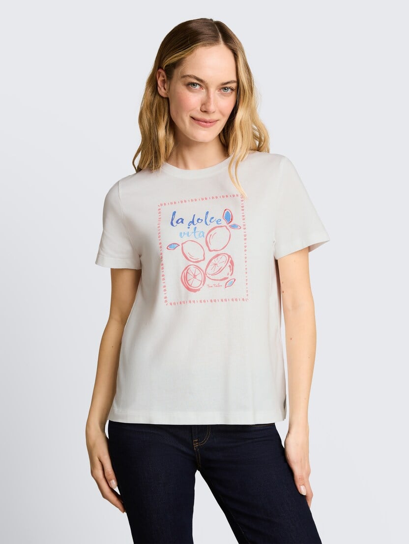 Tricou cu imprimeu - Alb_3978485