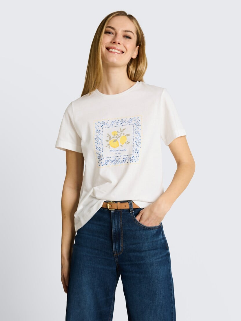 Tricou cu imprimeu - Alb_7301542