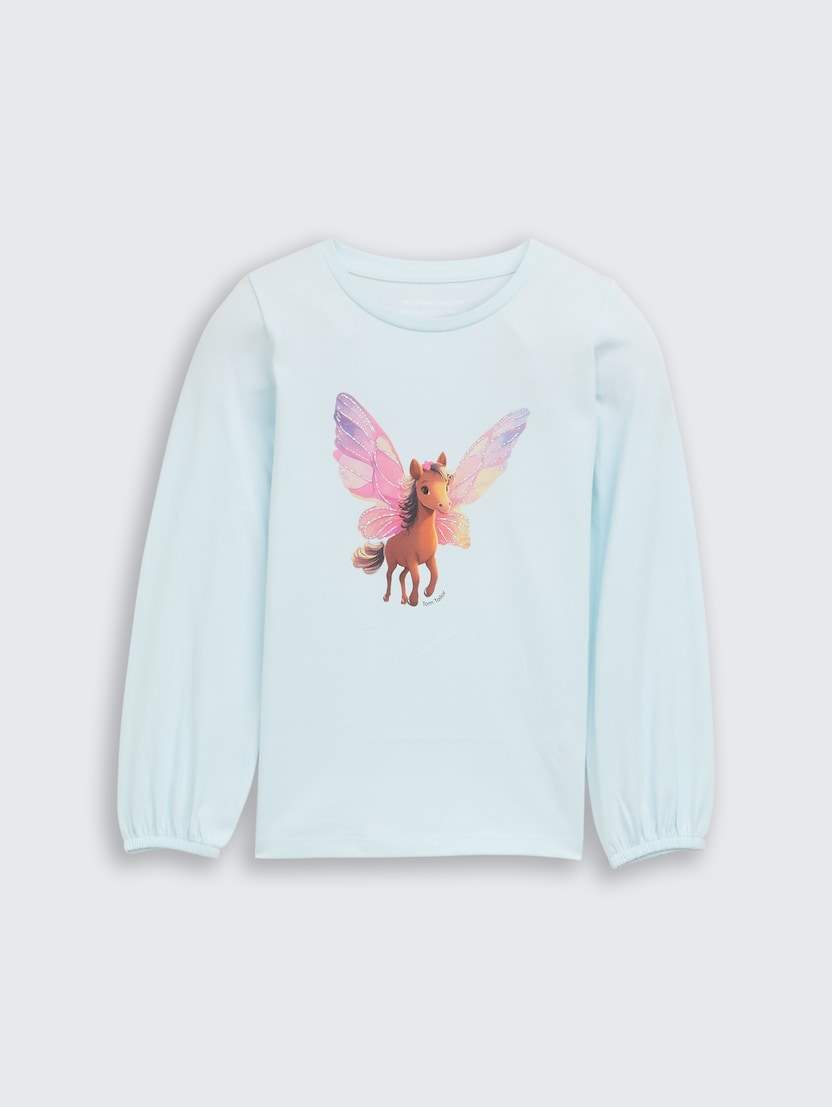 Majica s printom - Plava-1047431-38340-14