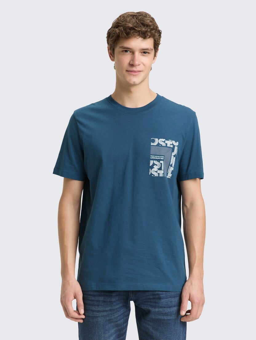 Tricou cu imprimeu - Albastru_2563996