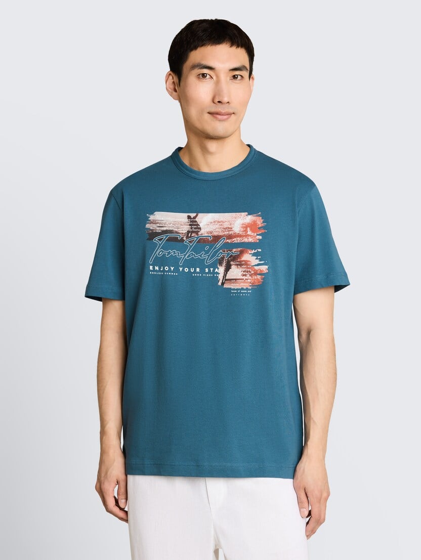 Tricou cu imprimeu - Albastru_3973648