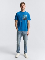 Tricou cu imprimeu - Albastru_4566515