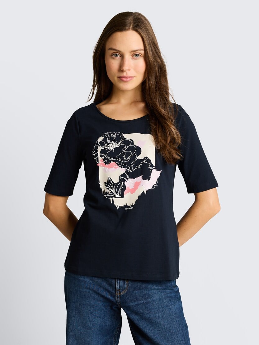 Tricou cu imprimeu - Albastru_7140746