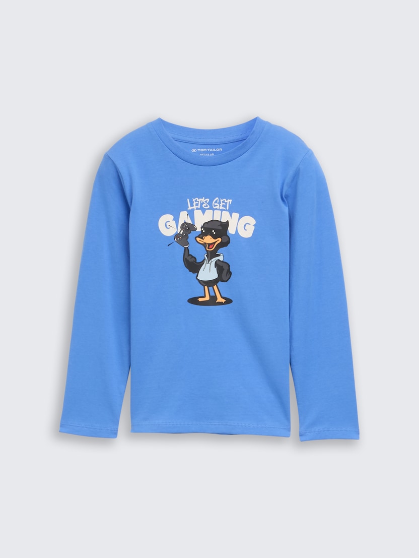 Majica s printom - Plava-1047474-37177-14