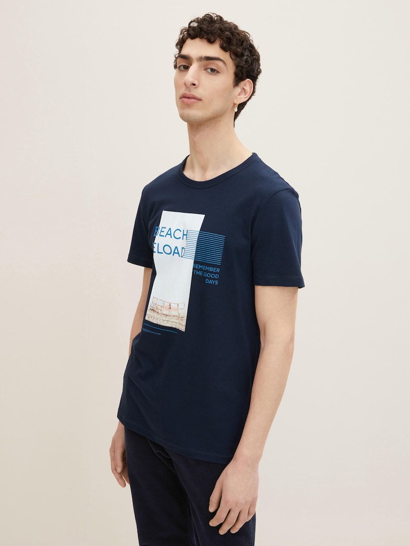  Majica s printom ljetnog motiva - Plava-1031133-10668-14