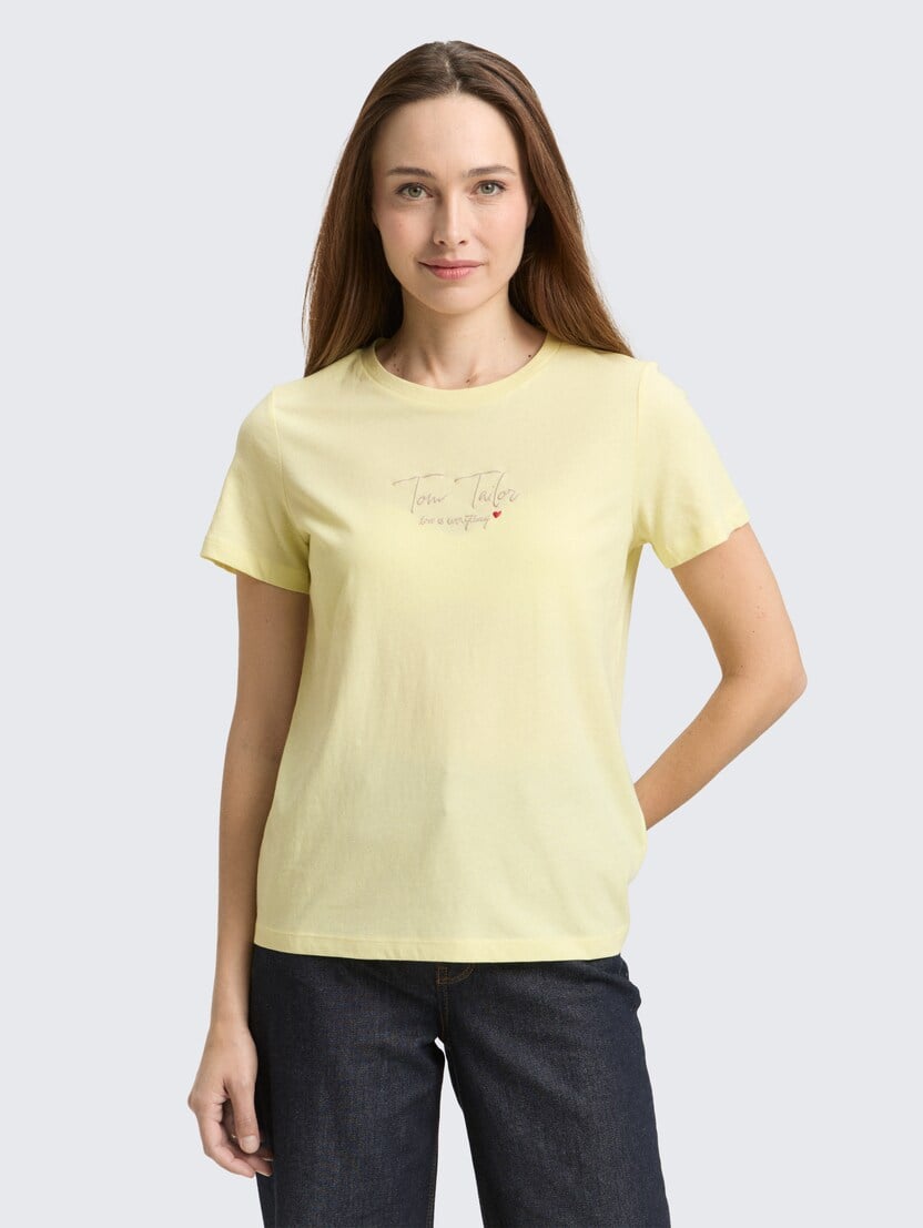 Tricou cu imprimeu - Galben_5856156