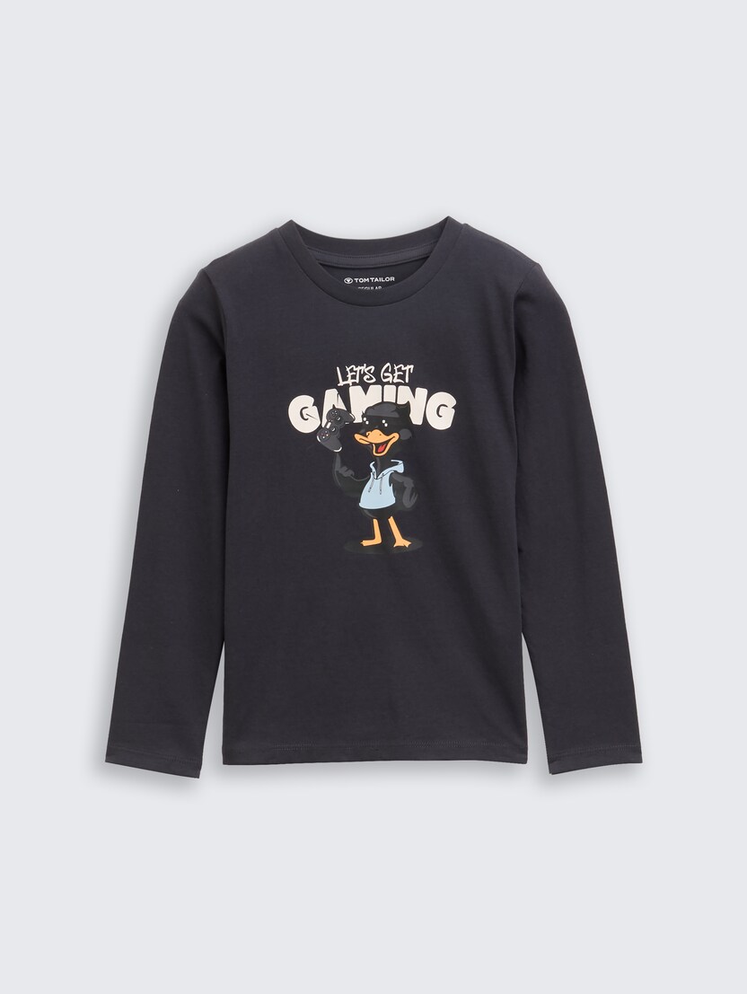 Tricou cu imprimeu - Gri-1047474-29476-16