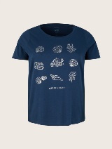 Majica s printom školjke na prednjem dijelu - Plava_9294066